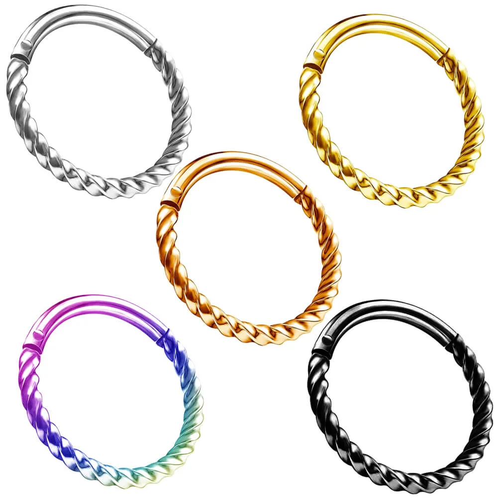 16G Five-Colors Waven Hinged Segment Conch Ring