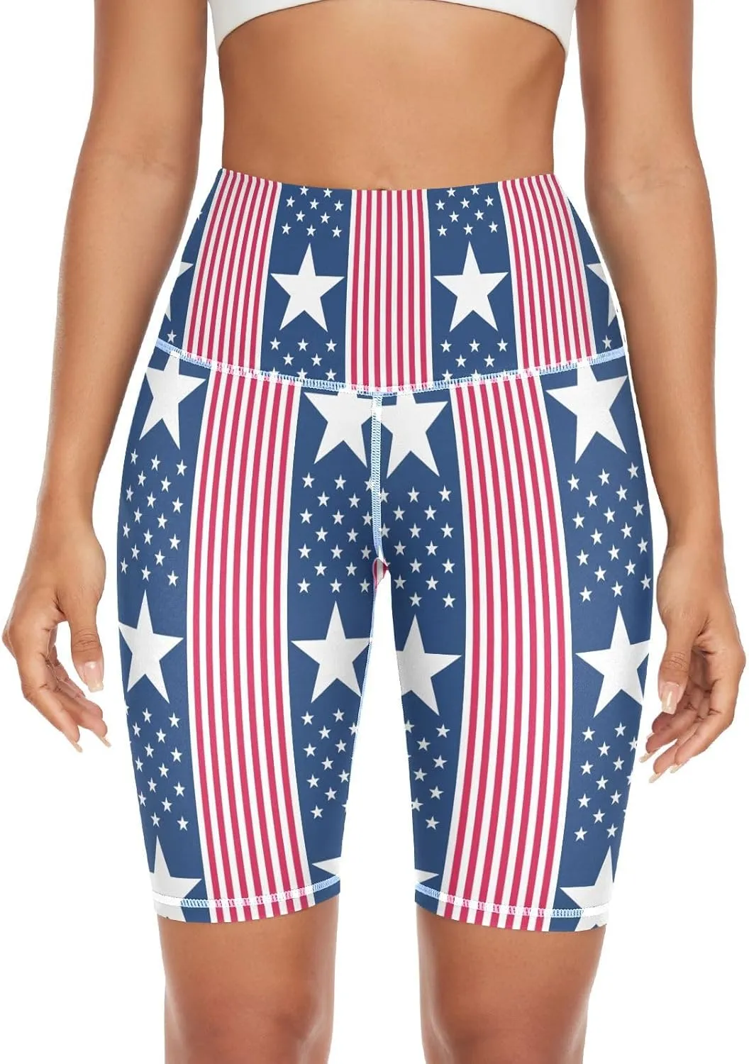 Abstract Pattern Vertical Stripes Yoga Leggings for Women Stretchy Tummy Control Pants for Women X-Small