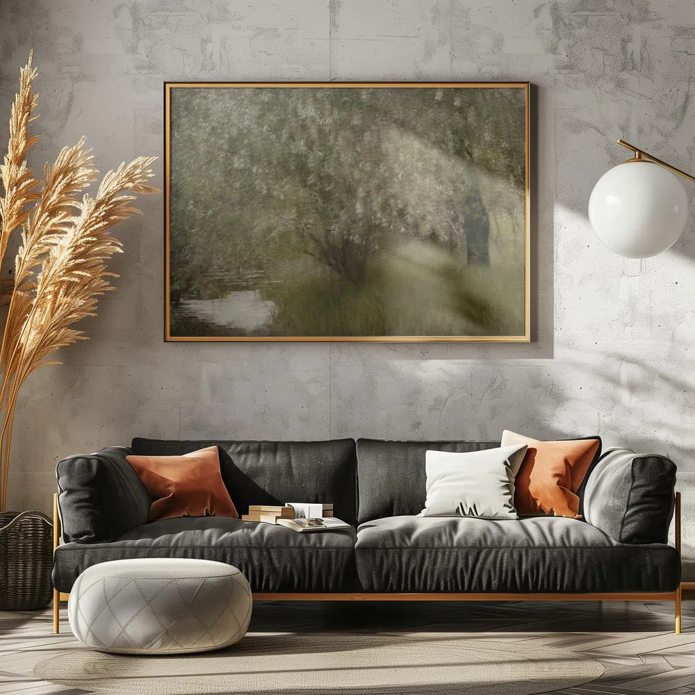 At the Riverbank by Nel Talen - Stretched Canvas, Poster or Fine Art Print
