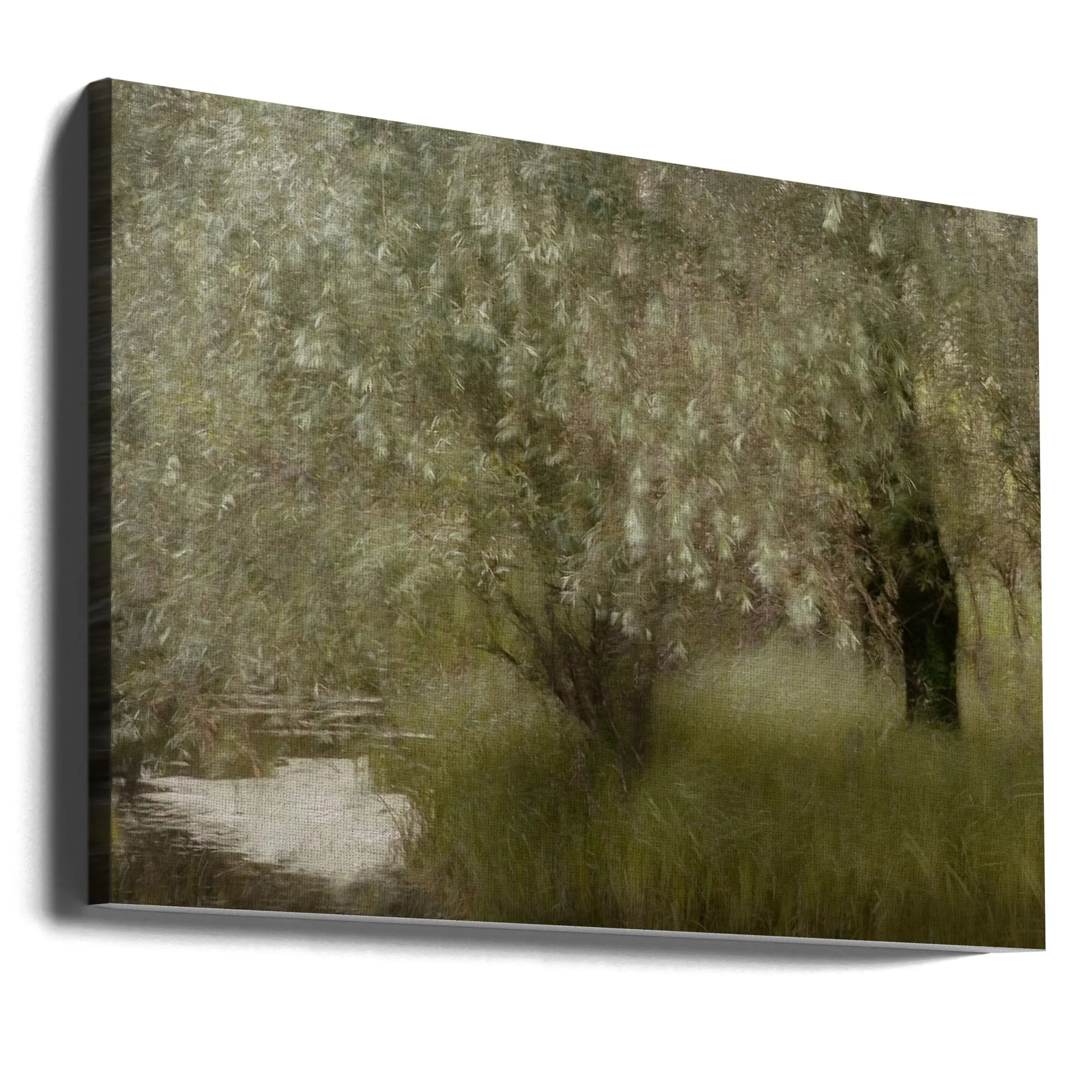 At the Riverbank by Nel Talen - Stretched Canvas, Poster or Fine Art Print