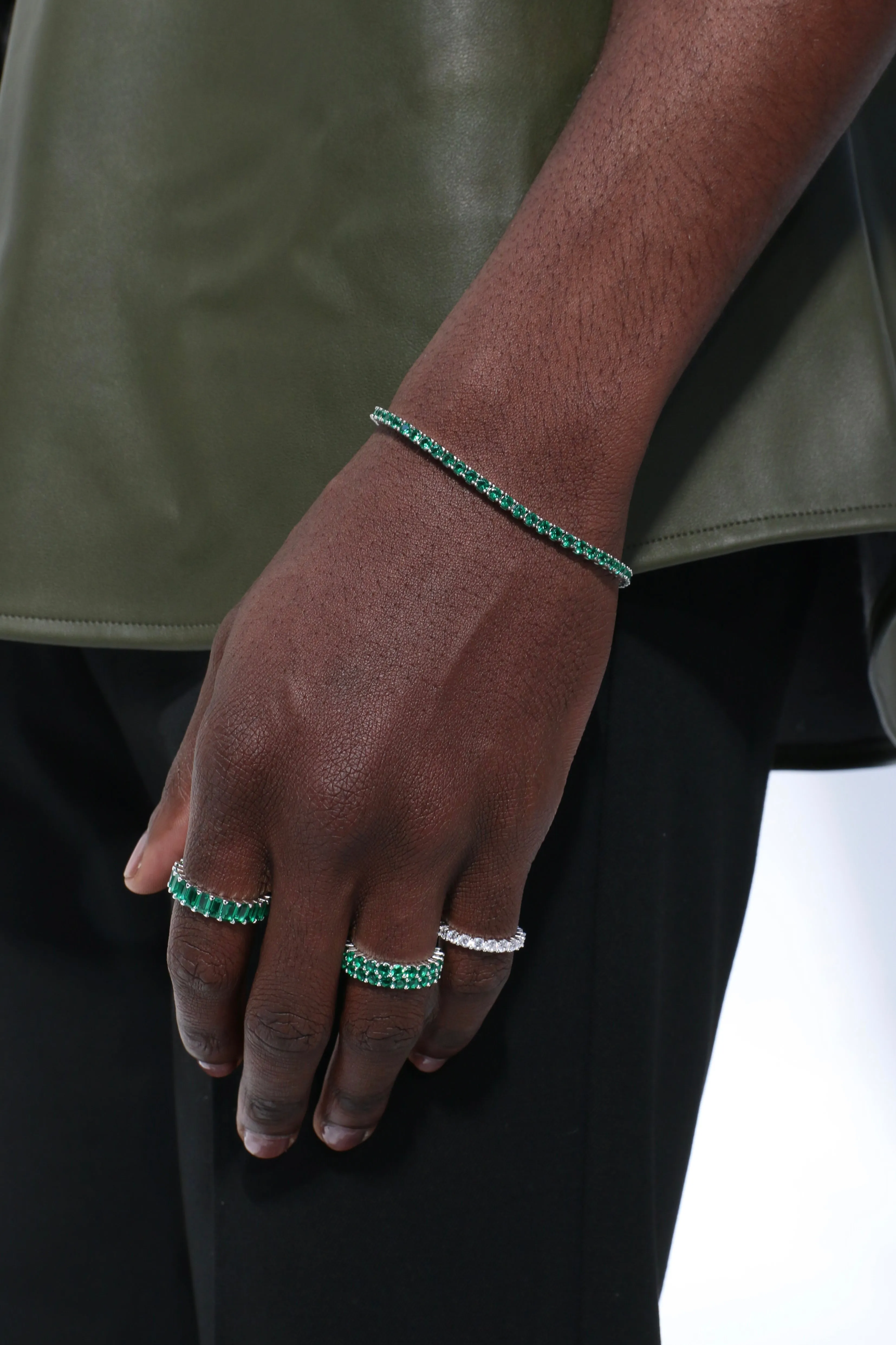 Baguette Eternity Ring - Verde