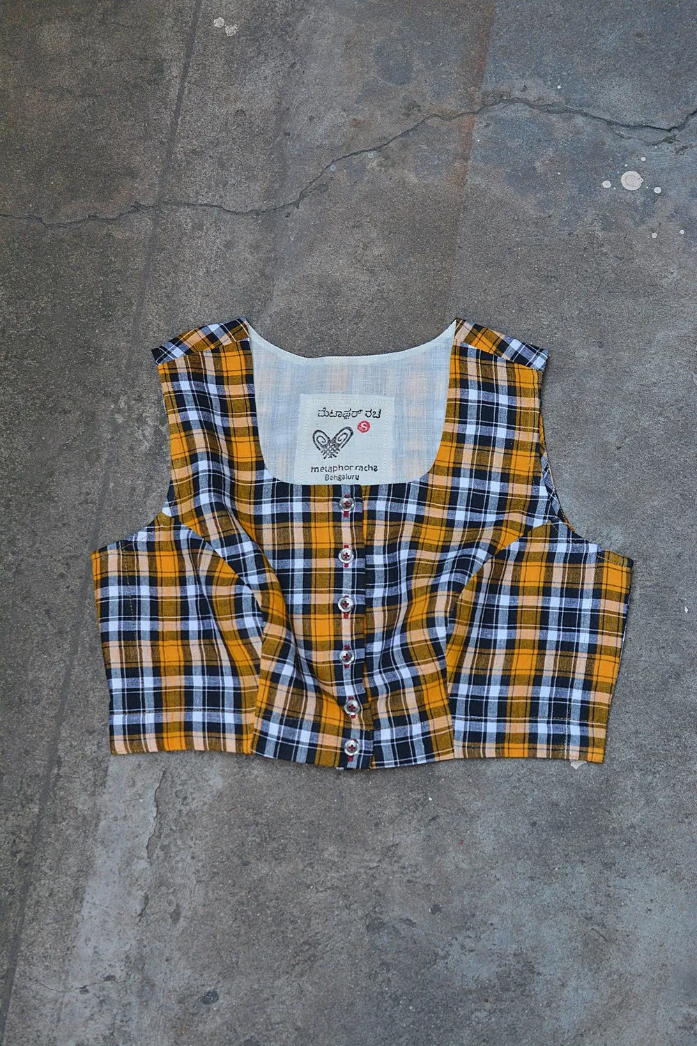 Checks Sleeveless Blouse