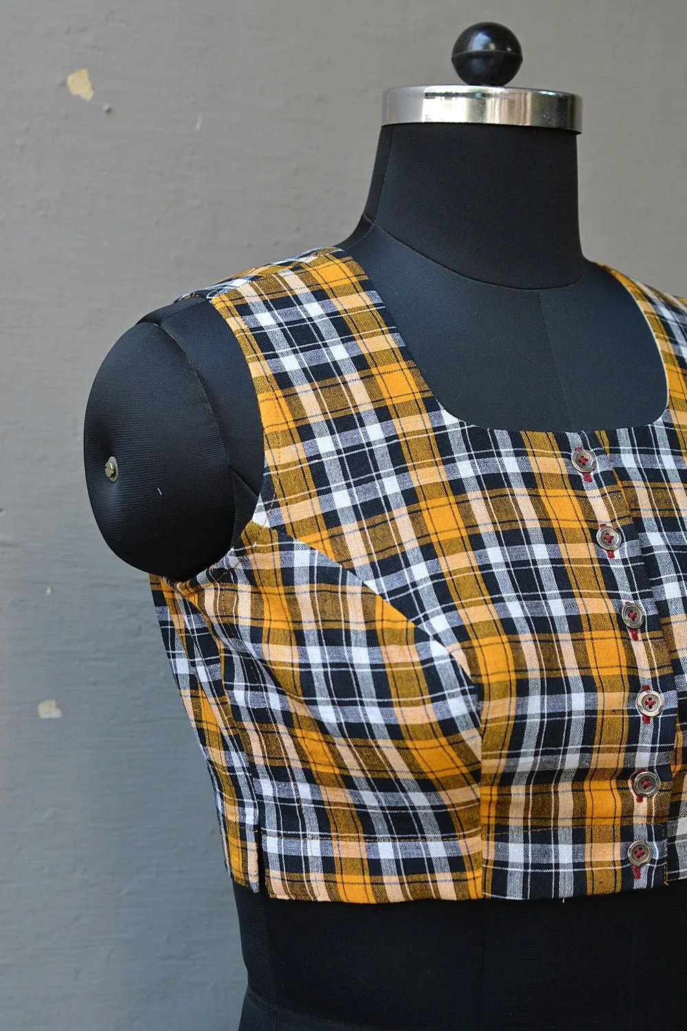 Checks Sleeveless Blouse