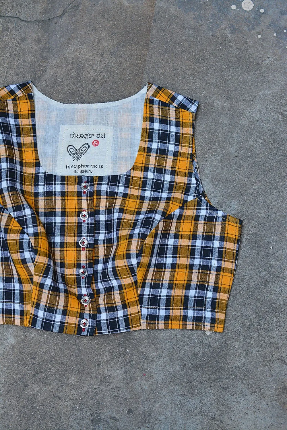 Checks Sleeveless Blouse