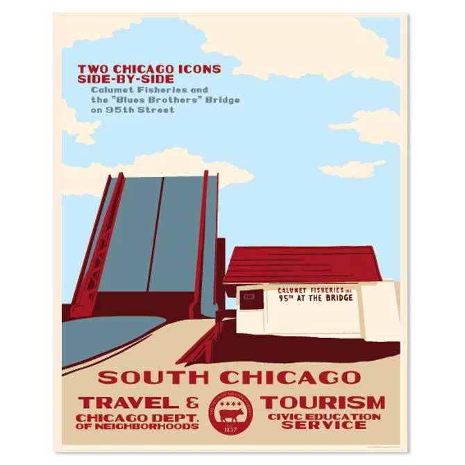 Chicago Neighborhood WPA-Style Tourism 16" x 20" Poster
