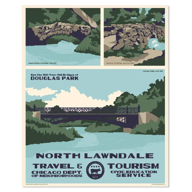 Chicago Neighborhood WPA-Style Tourism 16" x 20" Poster