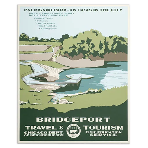 Chicago Neighborhood WPA-Style Tourism 16" x 20" Poster