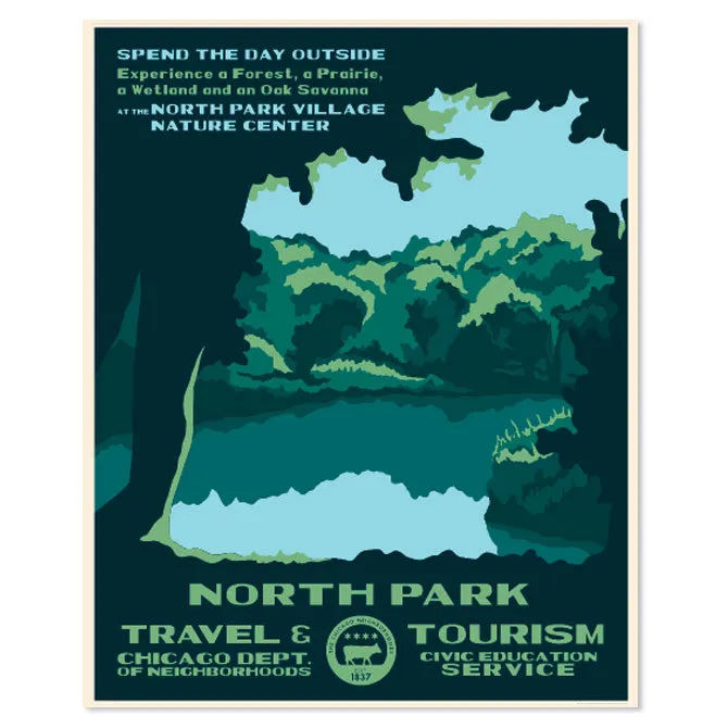 Chicago Neighborhood WPA-Style Tourism 16" x 20" Poster