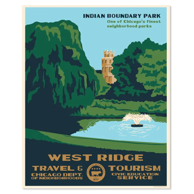 Chicago Neighborhood WPA-Style Tourism 16" x 20" Poster