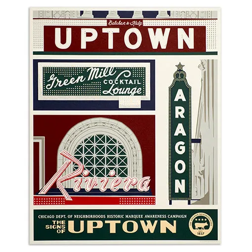 Chicago Neighborhood WPA-Style Tourism 16" x 20" Poster
