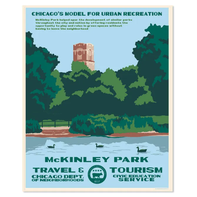 Chicago Neighborhood WPA-Style Tourism 16" x 20" Poster