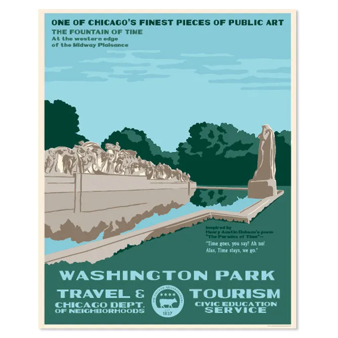 Chicago Neighborhood WPA-Style Tourism 16" x 20" Poster