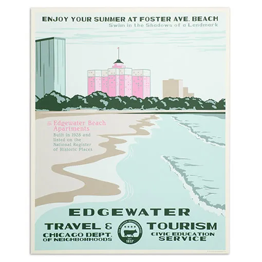Chicago Neighborhood WPA-Style Tourism 16" x 20" Poster