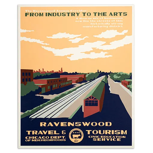 Chicago Neighborhood WPA-Style Tourism 16" x 20" Poster