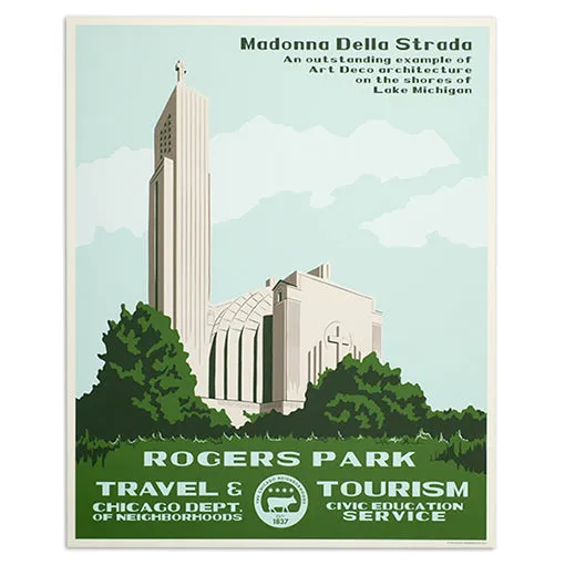 Chicago Neighborhood WPA-Style Tourism 16" x 20" Poster
