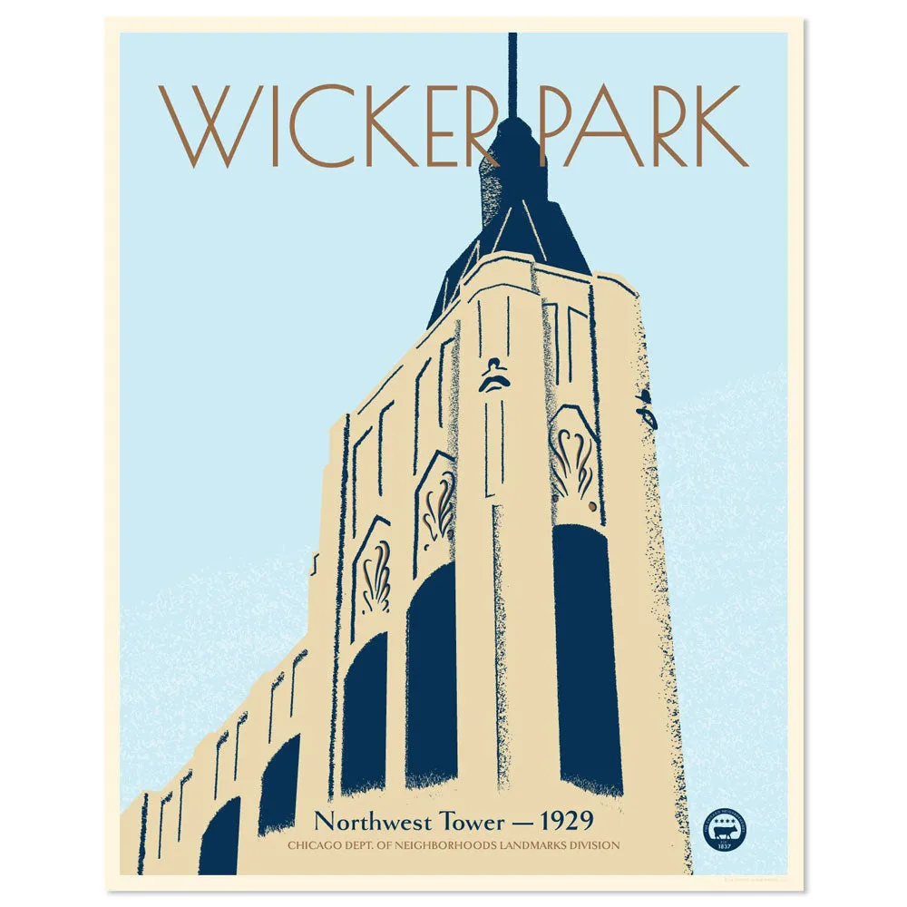 Chicago Neighborhood WPA-Style Tourism 16" x 20" Poster