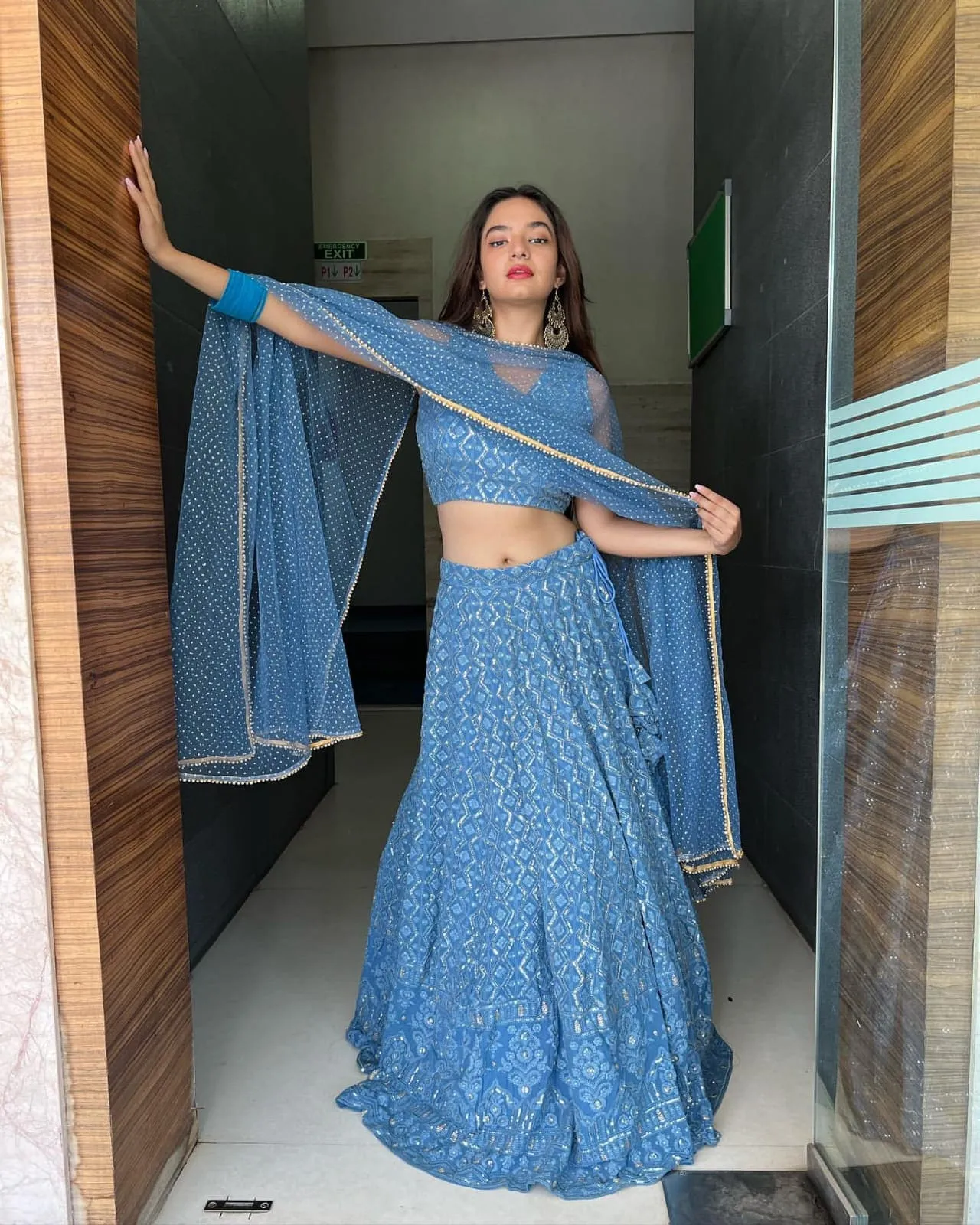 Designer Blue Georgette lehenga Choli For Women