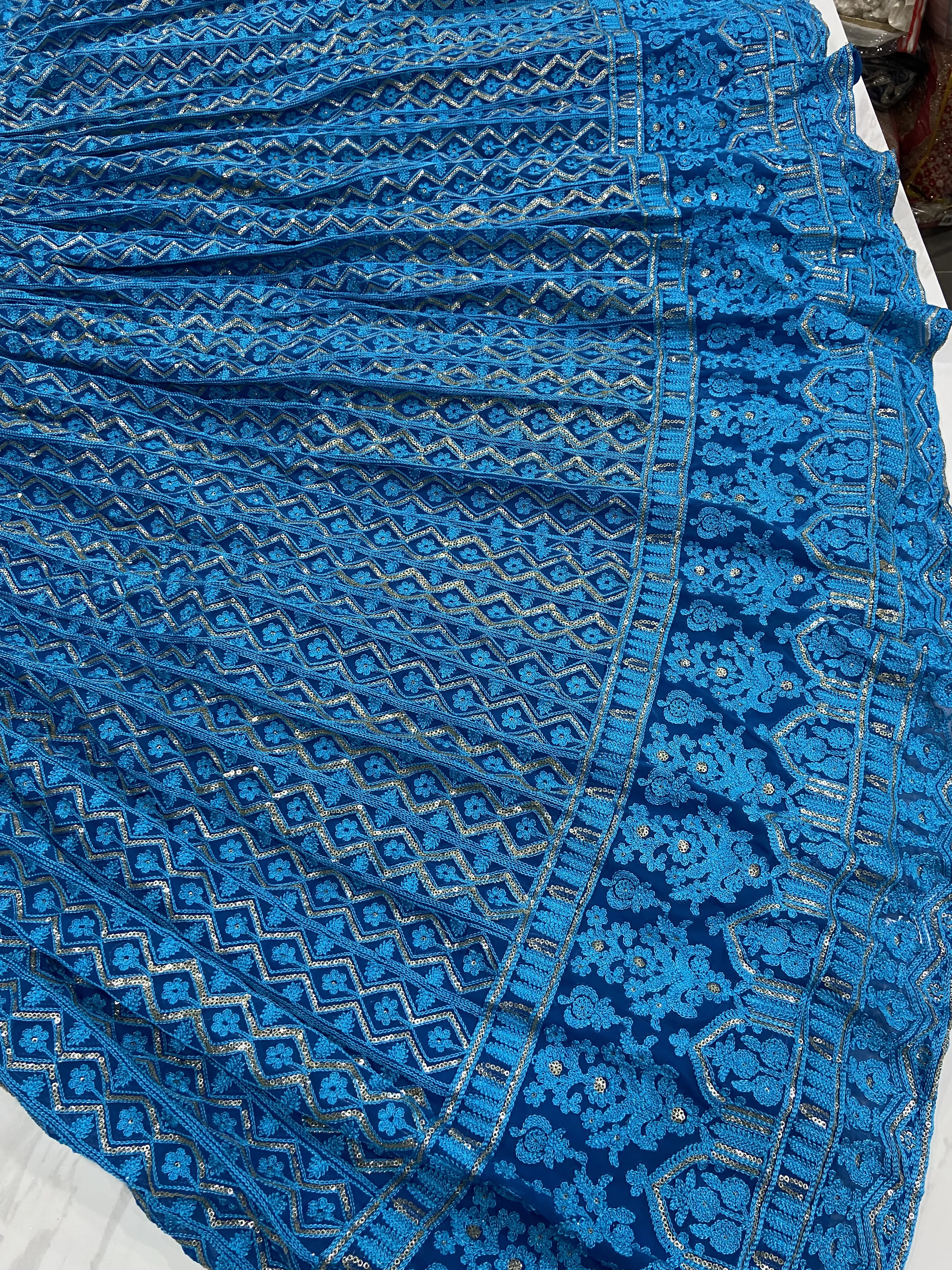 Designer Blue Georgette lehenga Choli For Women