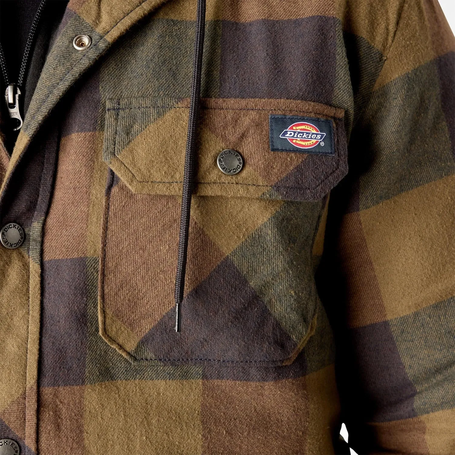 Dickies Men's Relaxed Fit Icon Hooded Quilted Shirt Jacket