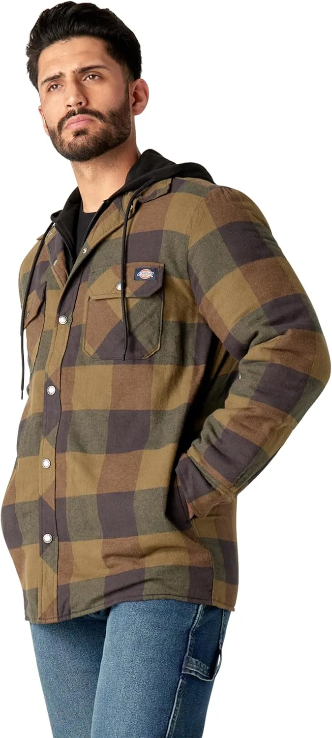 Dickies Men's Relaxed Fit Icon Hooded Quilted Shirt Jacket