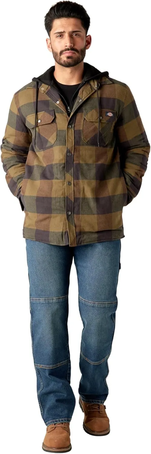 Dickies Men's Relaxed Fit Icon Hooded Quilted Shirt Jacket