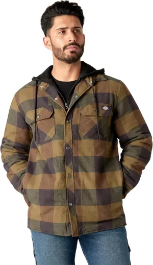 Dickies Men's Relaxed Fit Icon Hooded Quilted Shirt Jacket
