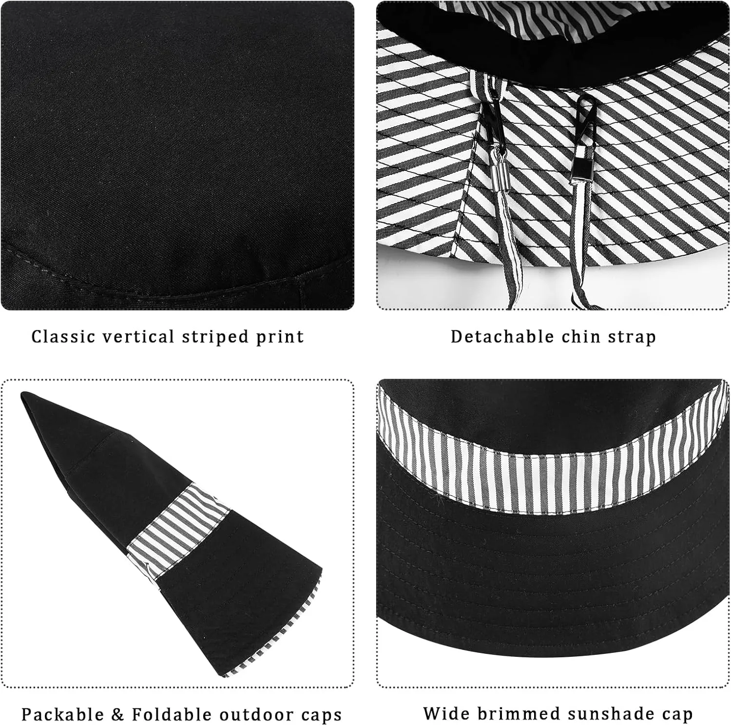 DOCILA Bucket Hats for Women Trendy Print Reversible Bucket Hat Packable All Season Fisherman Sun Caps