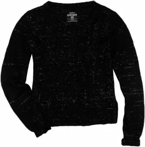 Ecko Unltd. Womens Open Neck Cable Knit Pullover Sweater, Black, X-Small