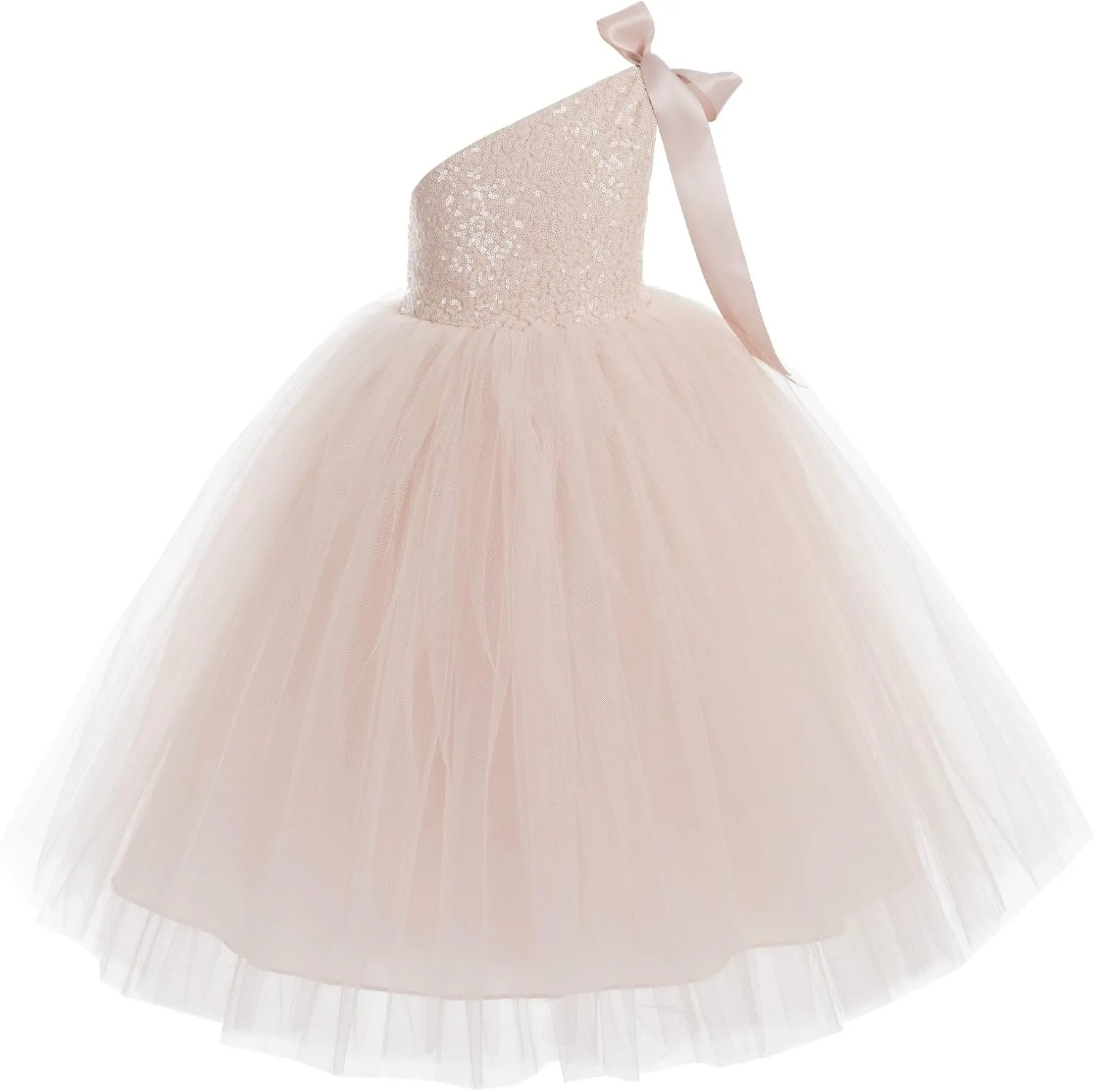 ekidsbridal One-Shoulder Sequin Tutu Flower Girl Dress Corset Dress Wedding Pageant Dresses Ball Gown Tutu Dresses