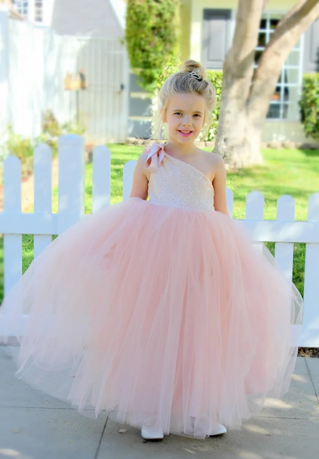 ekidsbridal One-Shoulder Sequin Tutu Flower Girl Dress Corset Dress Wedding Pageant Dresses Ball Gown Tutu Dresses