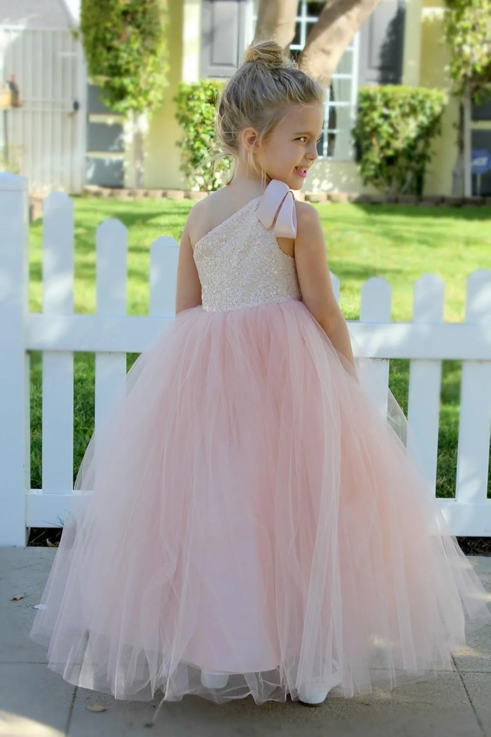 ekidsbridal One-Shoulder Sequin Tutu Flower Girl Dress Corset Dress Wedding Pageant Dresses Ball Gown Tutu Dresses