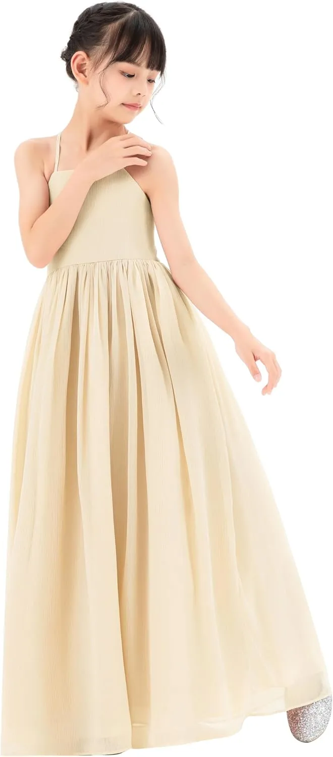 ekidsbridal Spaghetti-Strap Chiffon A-Line Flower Girl Dresses for Beauty Pageants CHA