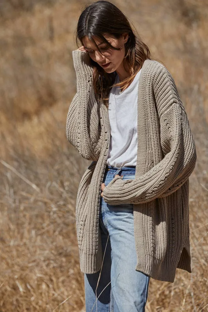 Emma Knit Cardigan Sweater in Taupe