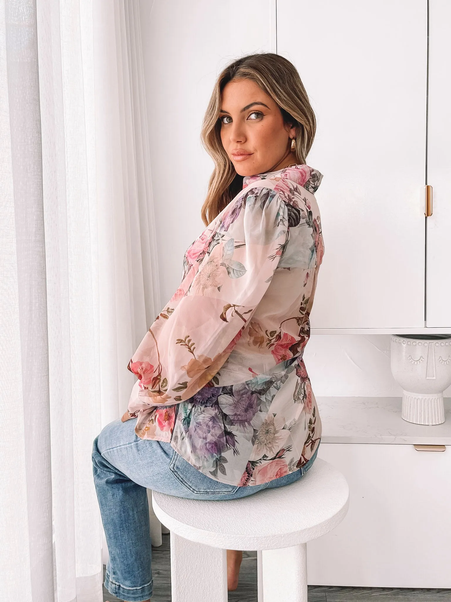 Fleet Blouse - Pink Patchwork Print