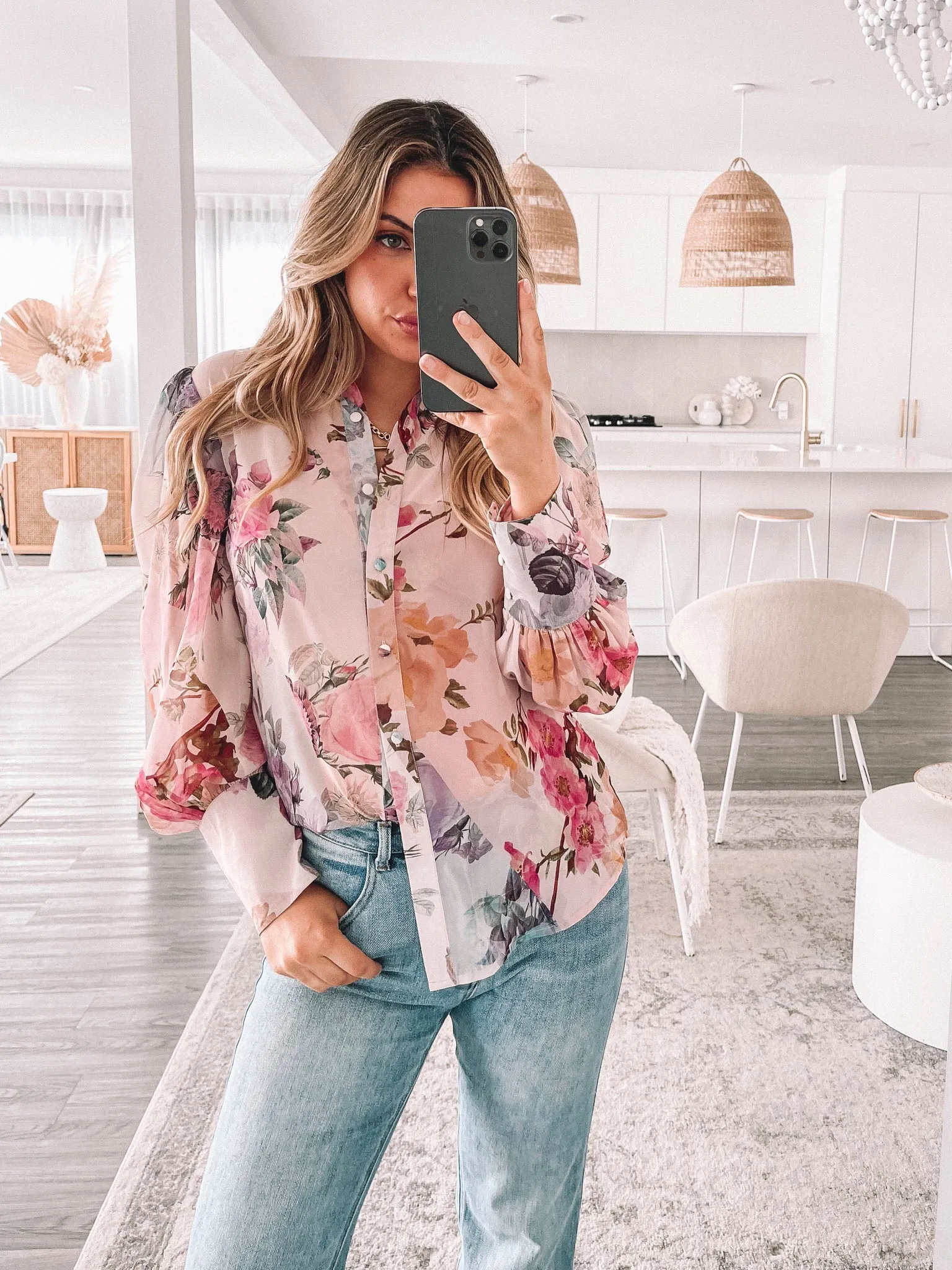 Fleet Blouse - Pink Patchwork Print