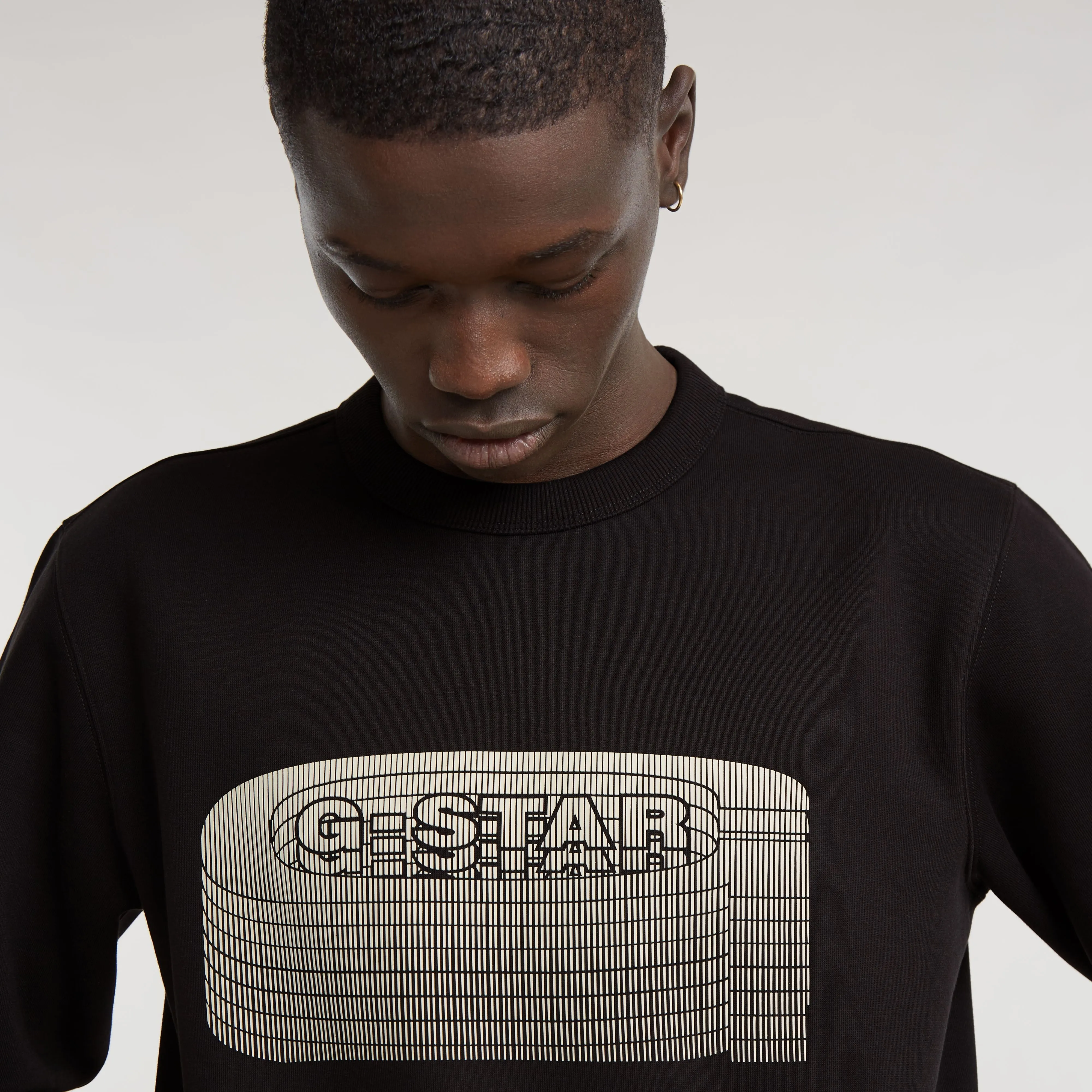 G-Star Raw - Stacked Old Skool Logo Crewneck (Black)