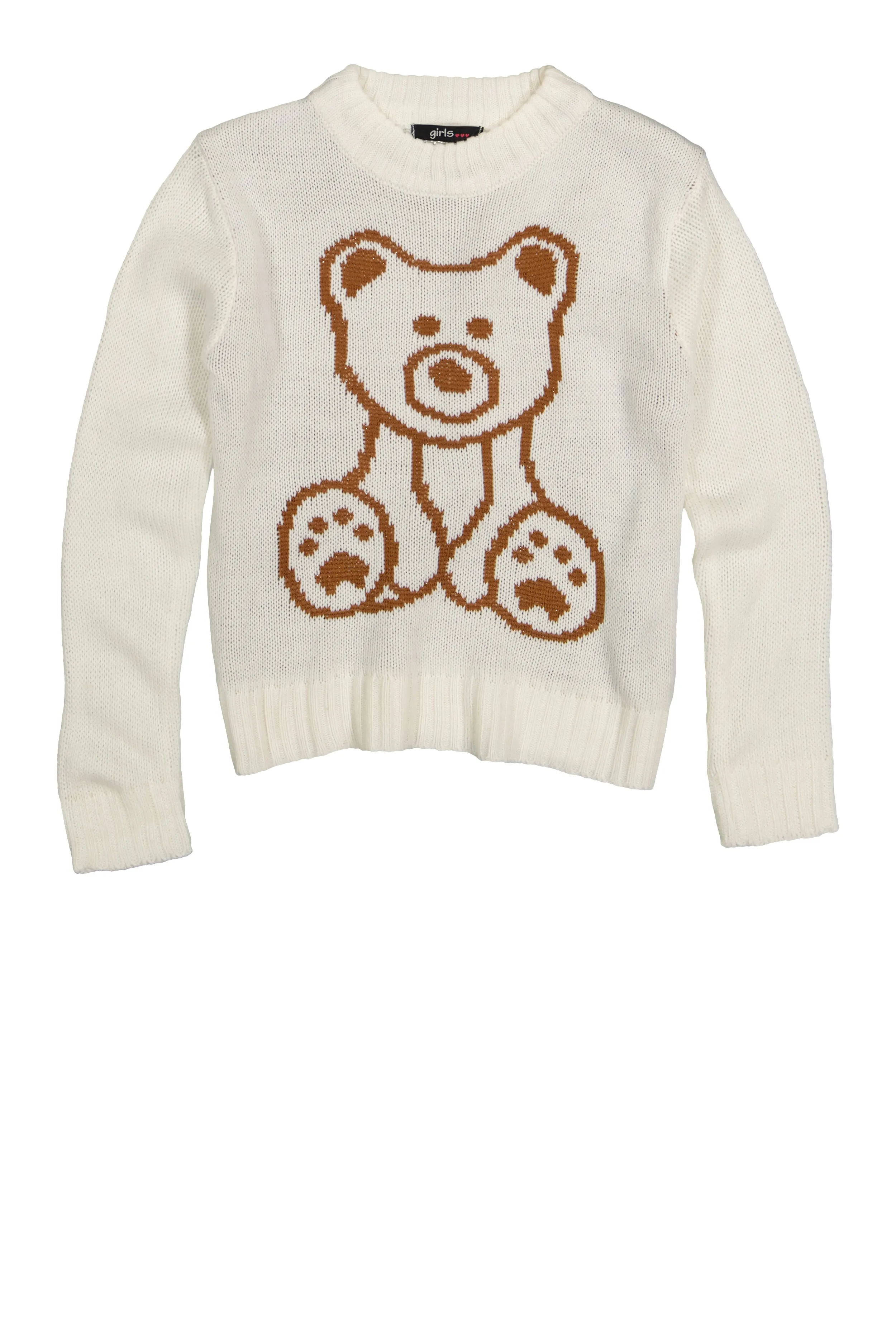 Girls Bear Graphic Pullover Sweater