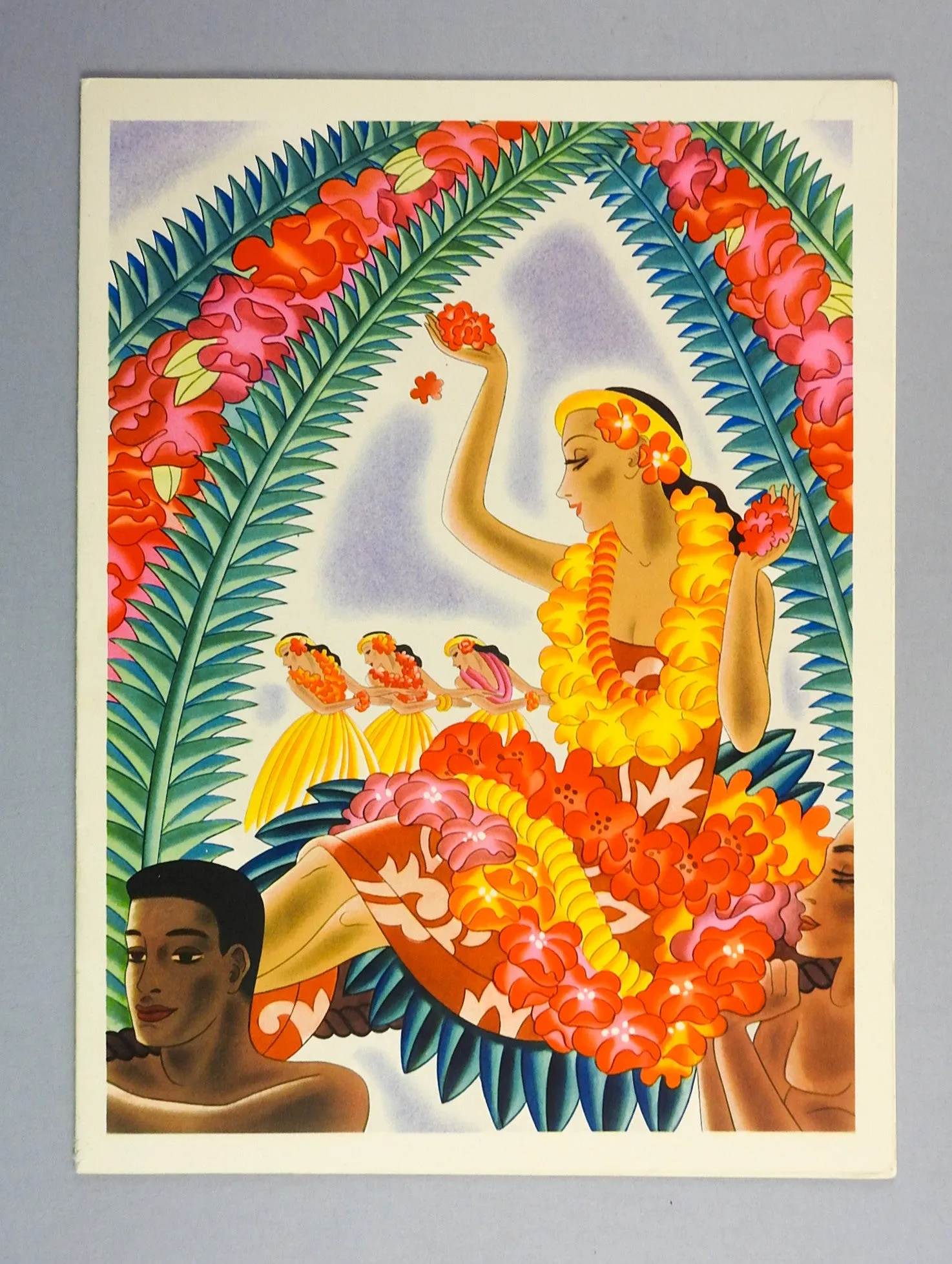 Graphic & Vibrant Vintage Hawaiian Print  Menu 1941