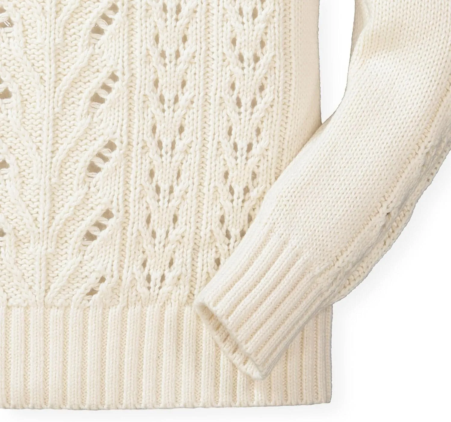 Hope & Henry Girls' Cable Knit Raglan Turtleneck Sweater