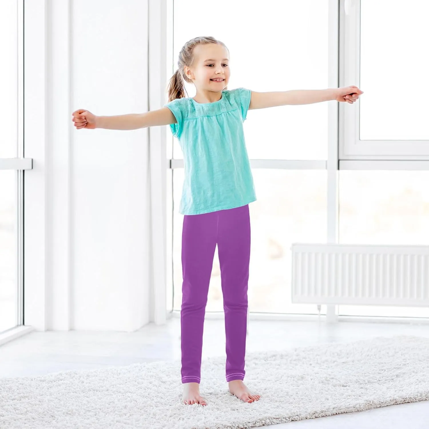 J JOYSAY Bright Purple Girls Leggings Toddler Girl Pants