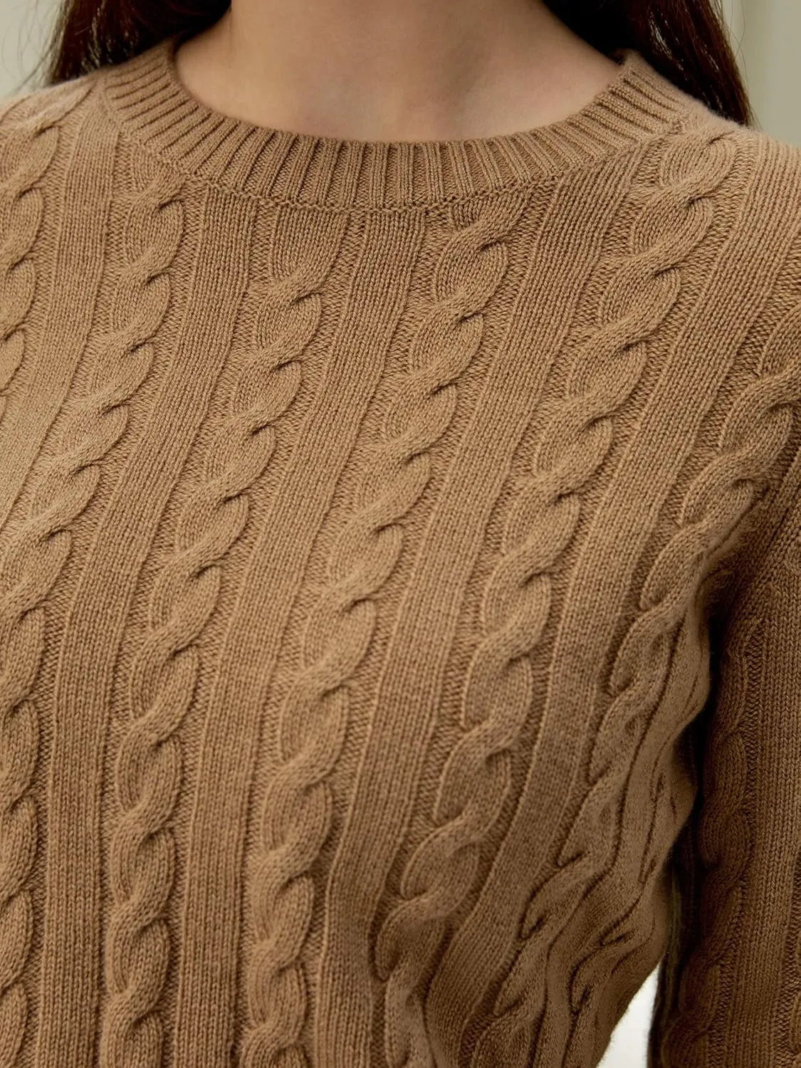 LilySilk Wool Cashmere Sweater for Women Basic Classic Ladies' Pullover Preppy Style Ribbed Cable Knit Fall Winter Top