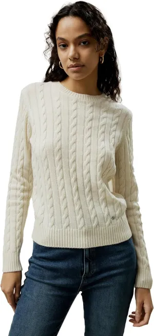 LilySilk Wool Cashmere Sweater for Women Basic Classic Ladies' Pullover Preppy Style Ribbed Cable Knit Fall Winter Top
