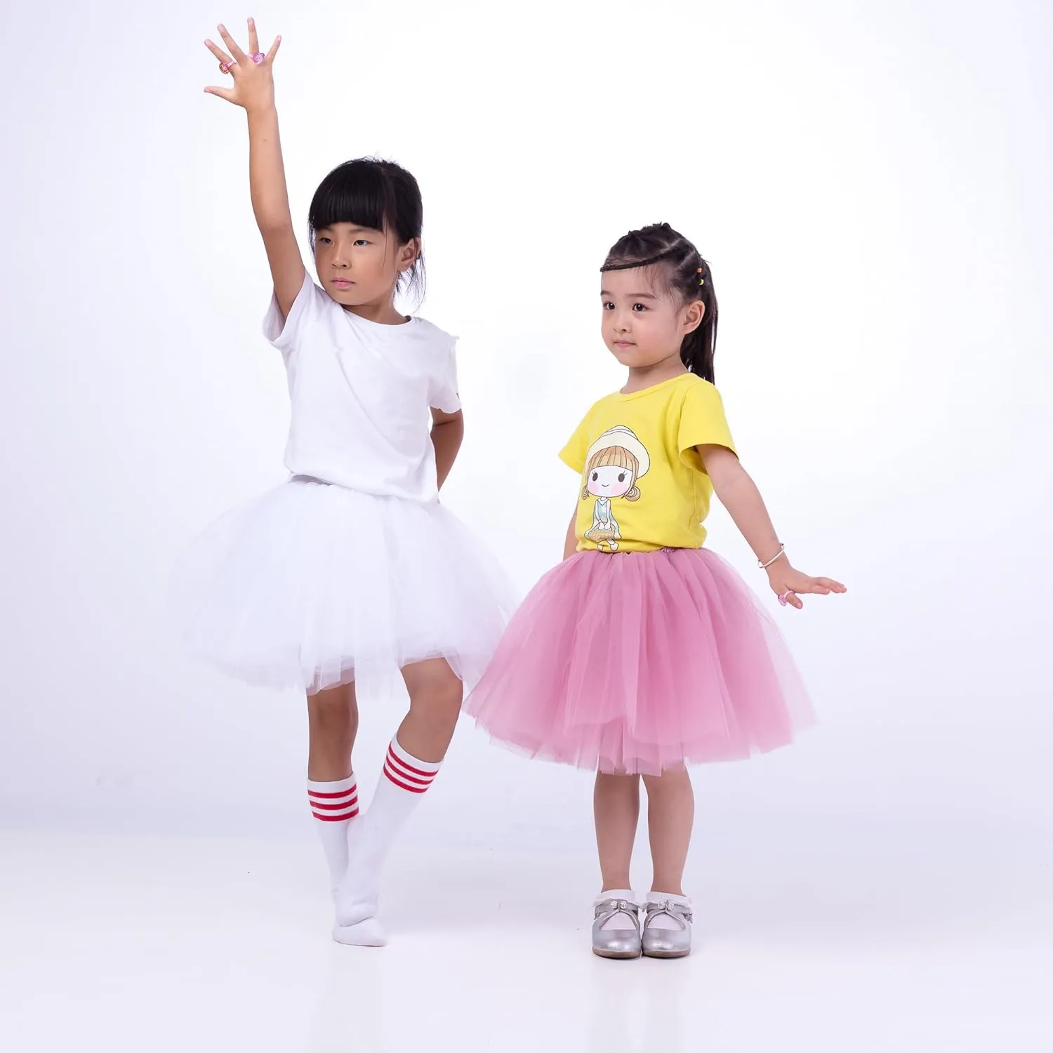 Little Girl Tutu Skirt A Line 7 Layers Tulle Skirt Party Princess Dance Tutus for Girls 4T -6T