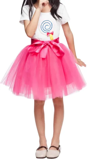 Little Girl Tutu Skirt A Line 7 Layers Tulle Skirt Party Princess Dance Tutus for Girls 4T -6T