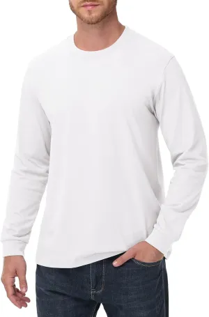 Men's Heavy Weight Long Sleeve T Shirt Crew Neck Comfort Colors Sweatshirt Cotton Thick Pre Shrunk Shirts