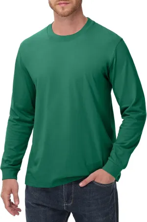 Men's Heavy Weight Long Sleeve T Shirt Crew Neck Comfort Colors Sweatshirt Cotton Thick Pre Shrunk Shirts