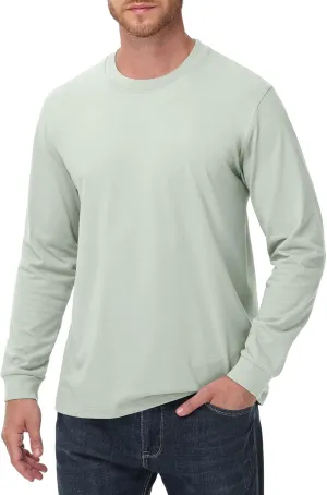 Men's Heavy Weight Long Sleeve T Shirt Crew Neck Comfort Colors Sweatshirt Cotton Thick Pre Shrunk Shirts