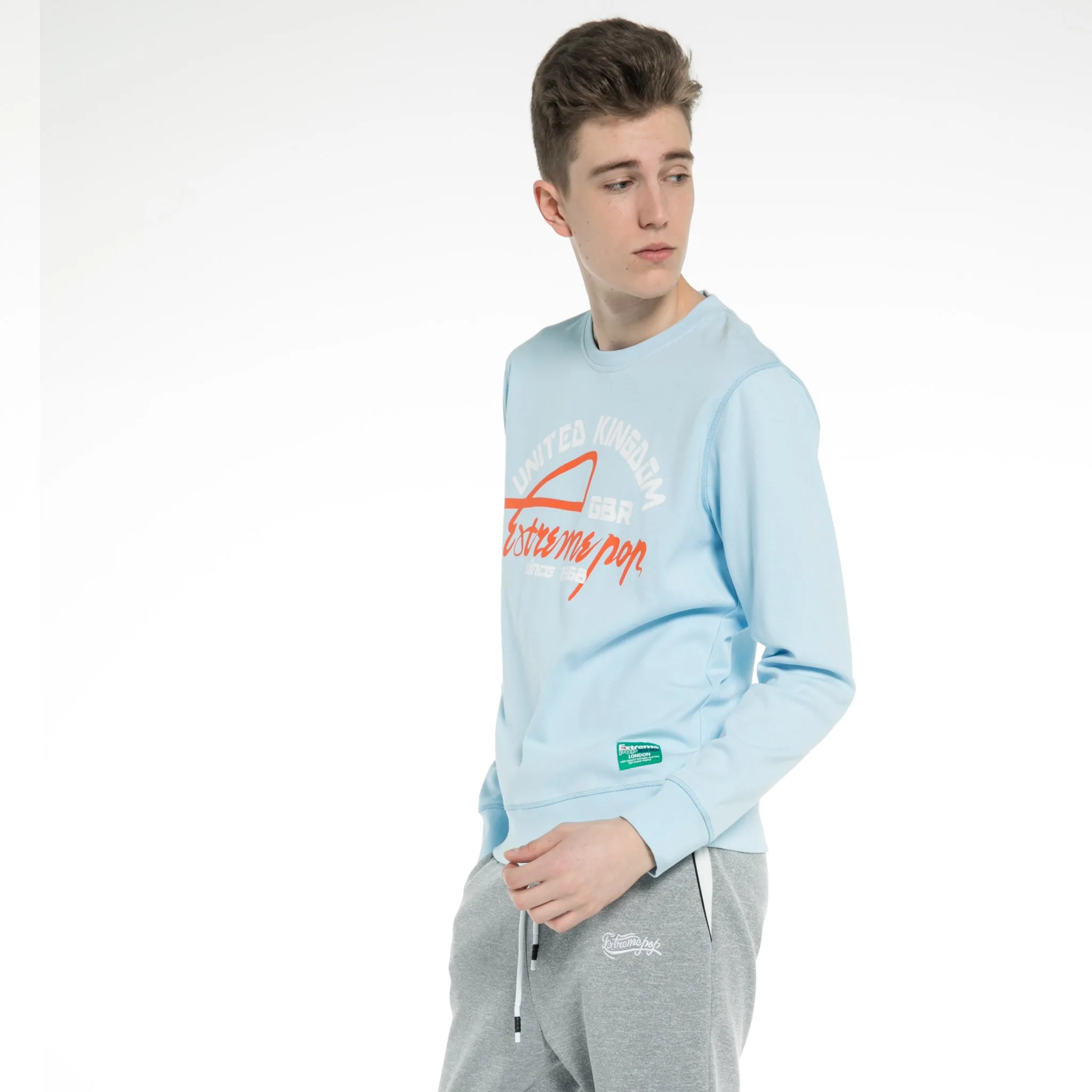 Men's stretch Sweatshirt S M L XL XXL Light Blue