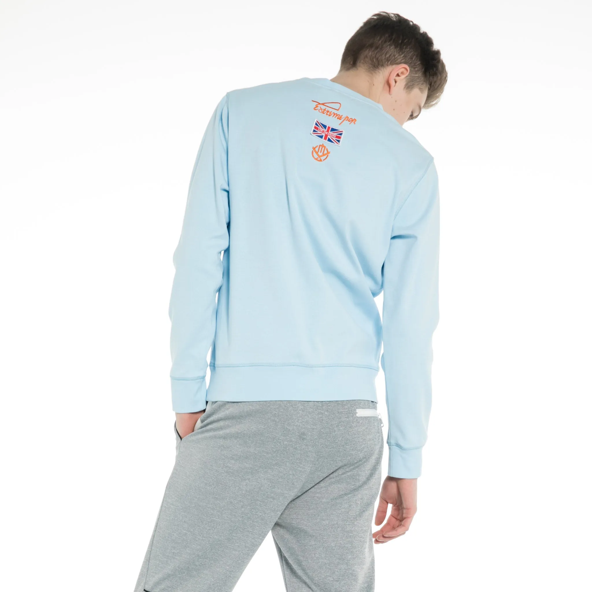 Men's stretch Sweatshirt S M L XL XXL Light Blue