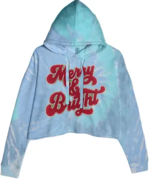 Merry & Bright Chenille Glitter Cropped Fleece Hoodie, Soft & Cozy Fabric, Trendy Fit, Stylish Pullover